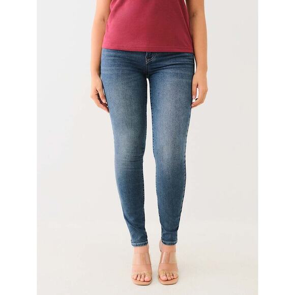 True Religion Women’s JENNIE MID RISE FLAP SKINNY Blue Denim JEAN | NEW/NWT!! - Picture 13 of 16